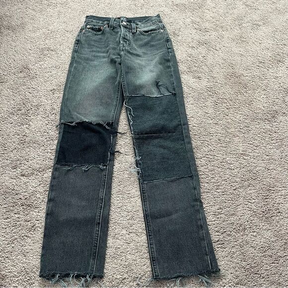 BDG Denim - BDG Women's 24 Slim Straight Patchwork Jeans